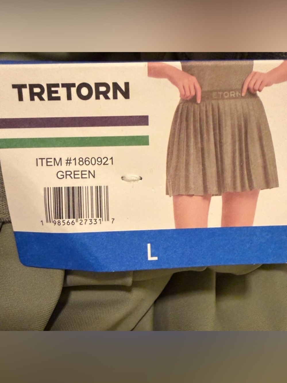 Tretorn Ladies' Pleated Skort Tennis Golf Pickleball Skirt with Shorts GREEN L